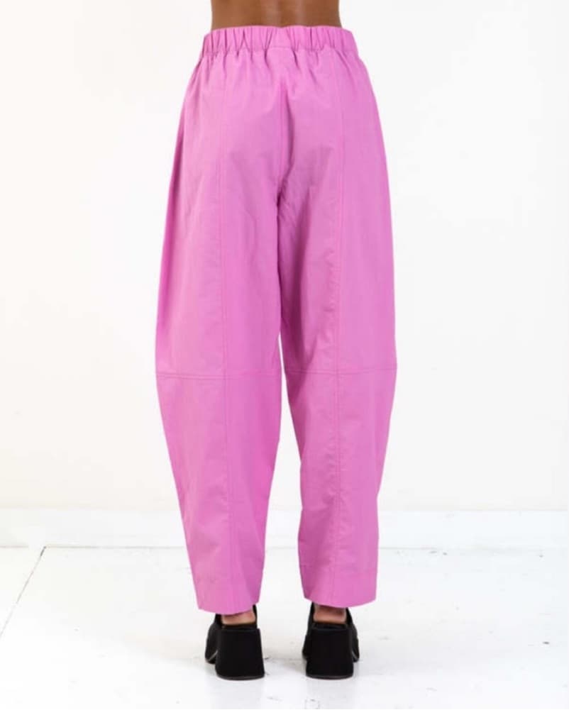 Ganni Pink Crepe Curved Panta - Image 2