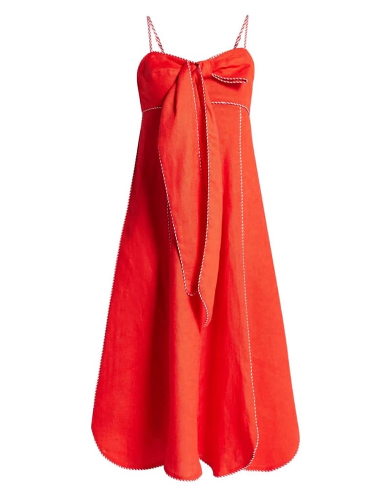 Red Farm Rio Linen Bow Dress - Image 3
