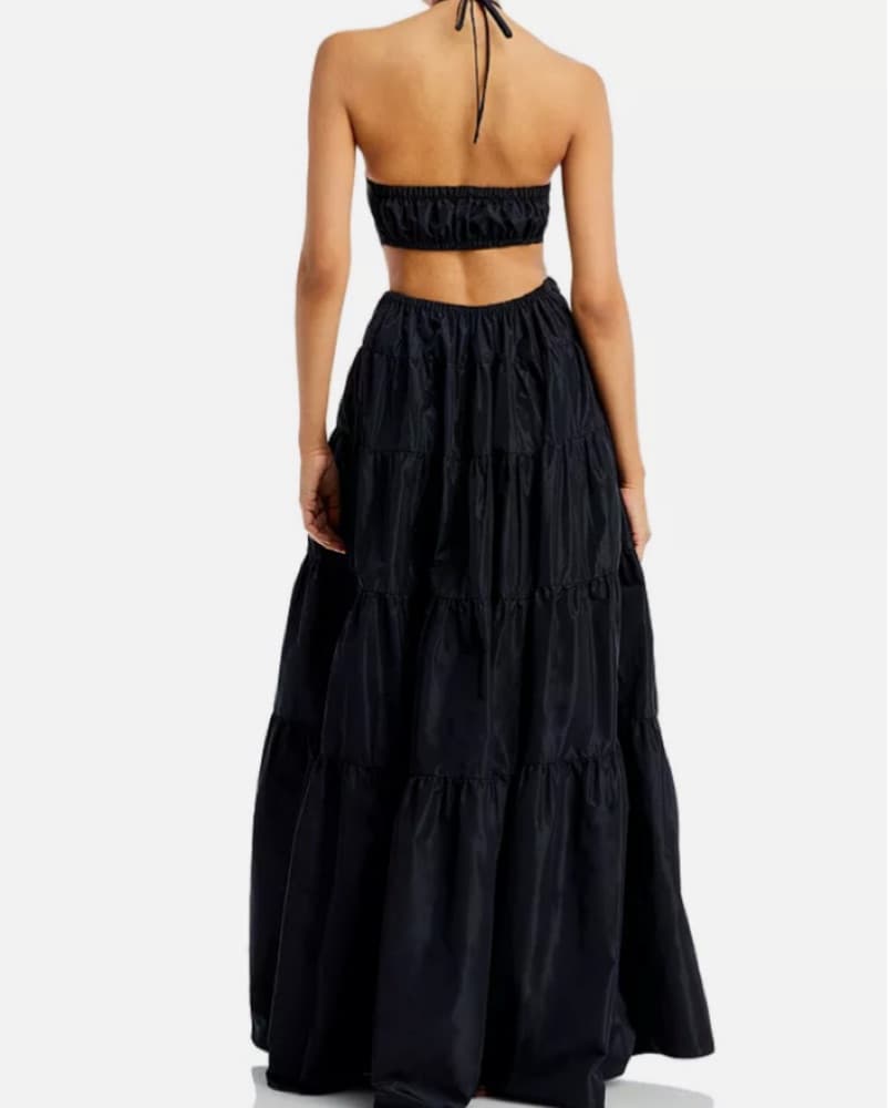 Staud Black Tiered Maxi Dress - Image 2