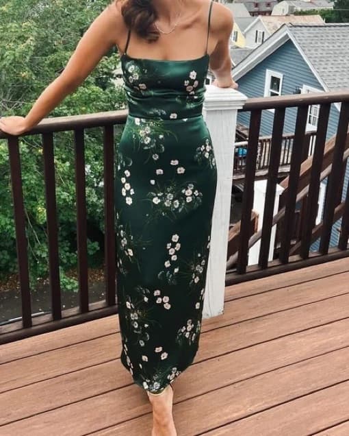 Stunning Satin Floral Maxi Dress - Image 3
