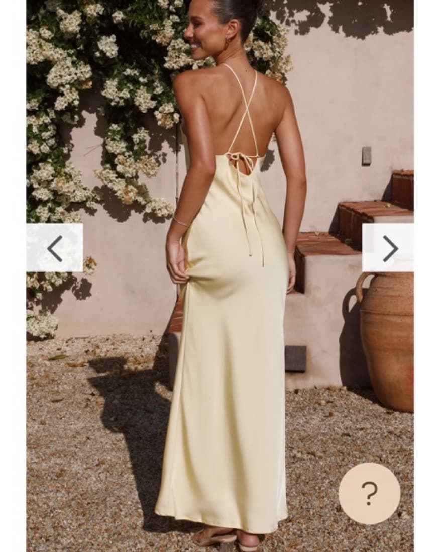 Yellow Satin Revolve Formal Dress  - Image 3