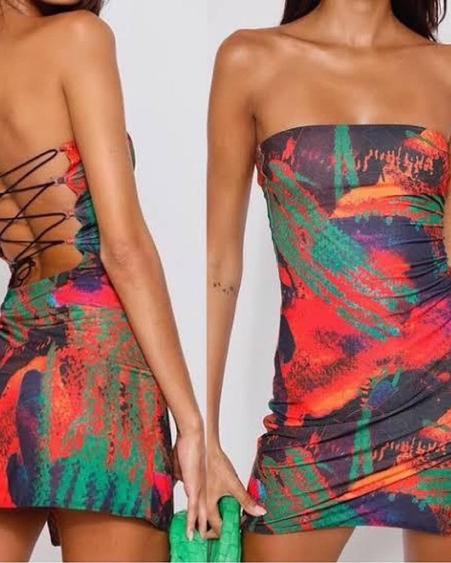 Vibrant Tropical Mini Dress - Image 2