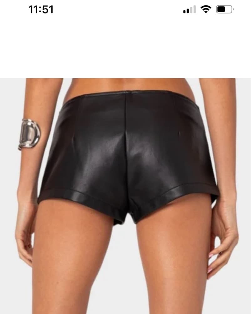 Leather Micro Shorts - Image 2