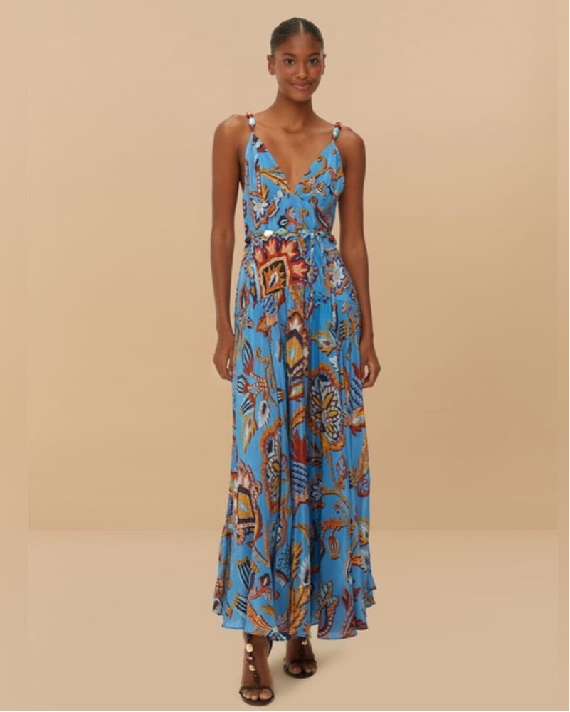 Farm Rio Blue Tapestry Maxi Dress - Image 1