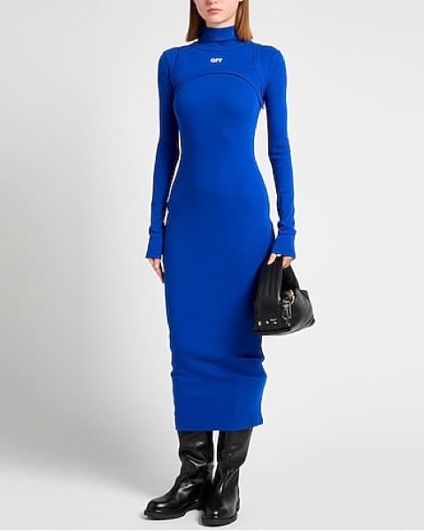 Blue Bodycon Dress OFF WHITE - Image 1