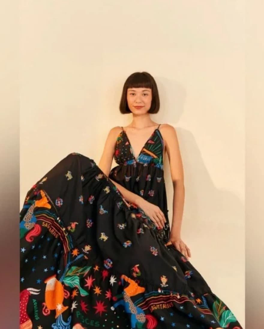 Black Farm Rio Zodiac Dress - Image 1