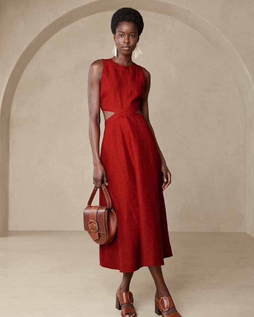 Banana Republic - Linen Cutout Dress - Image 1