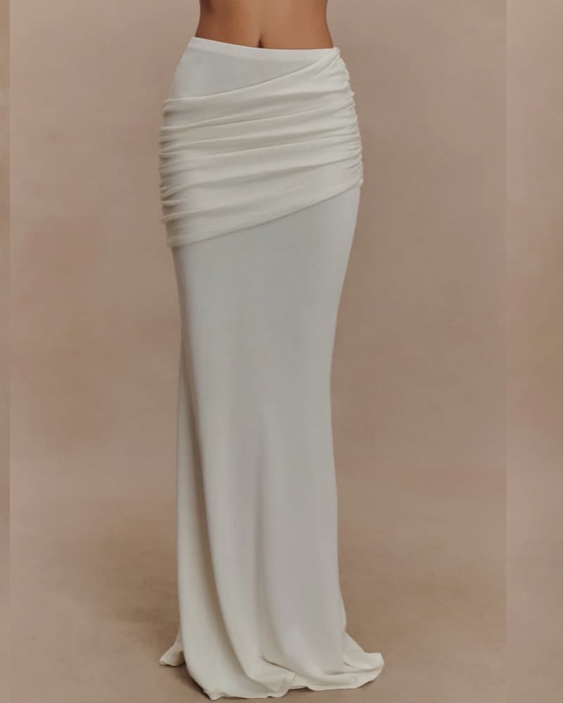 White/ Cream Maxi Skirt Set - Image 3