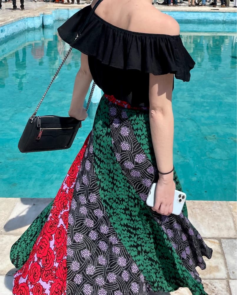 Vibrant Floral Midi Skirt - Image 1