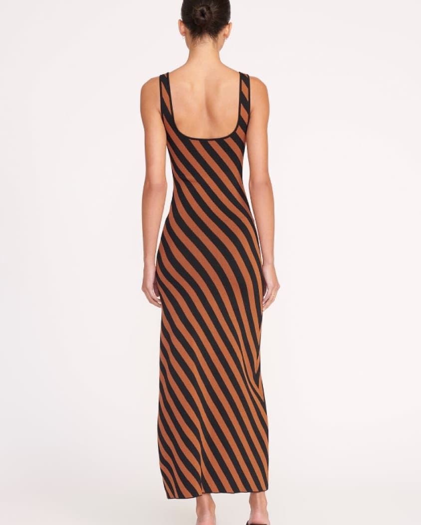 KATIE DRESS BLACK TAN SEASHORE STRIPE - Image 2