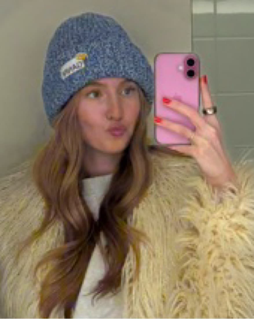 Blue Ganni Knit Beanie - Image 1