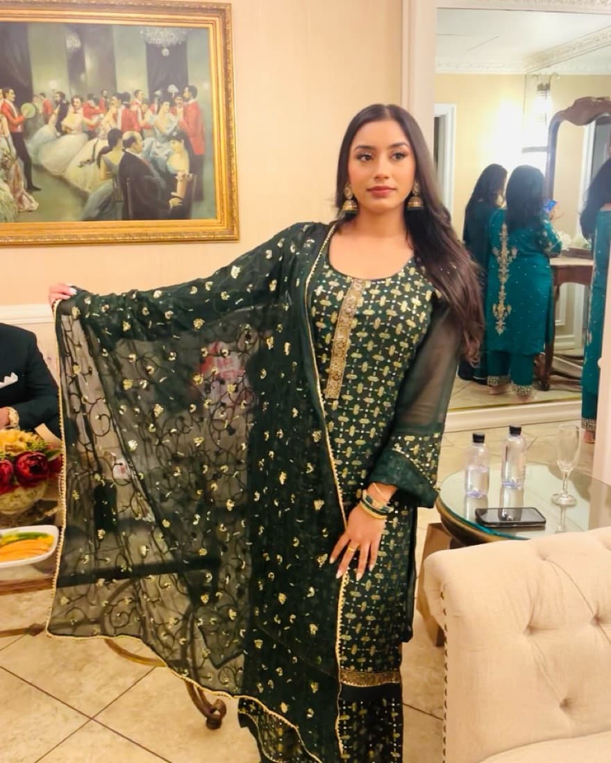 Desi/Indian Gharara Dress (Green) - Image 3