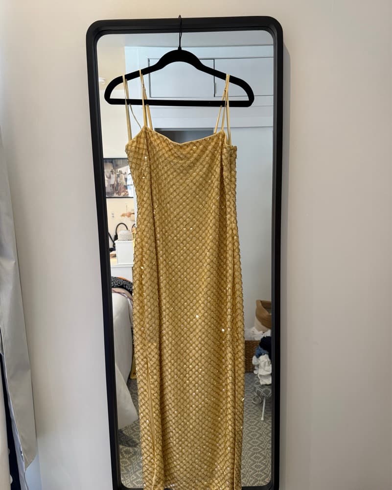Veronica Beard Yellow Beaded Dress - Image 5