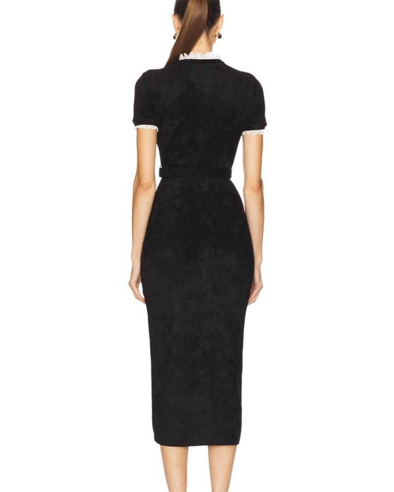 Self-Portrait Black Midi Dress - Image 4