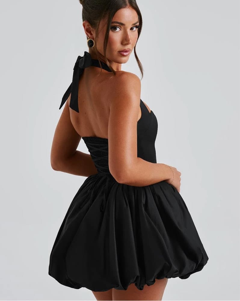 MARICIA MINI DRESS - BLACK - Image 4