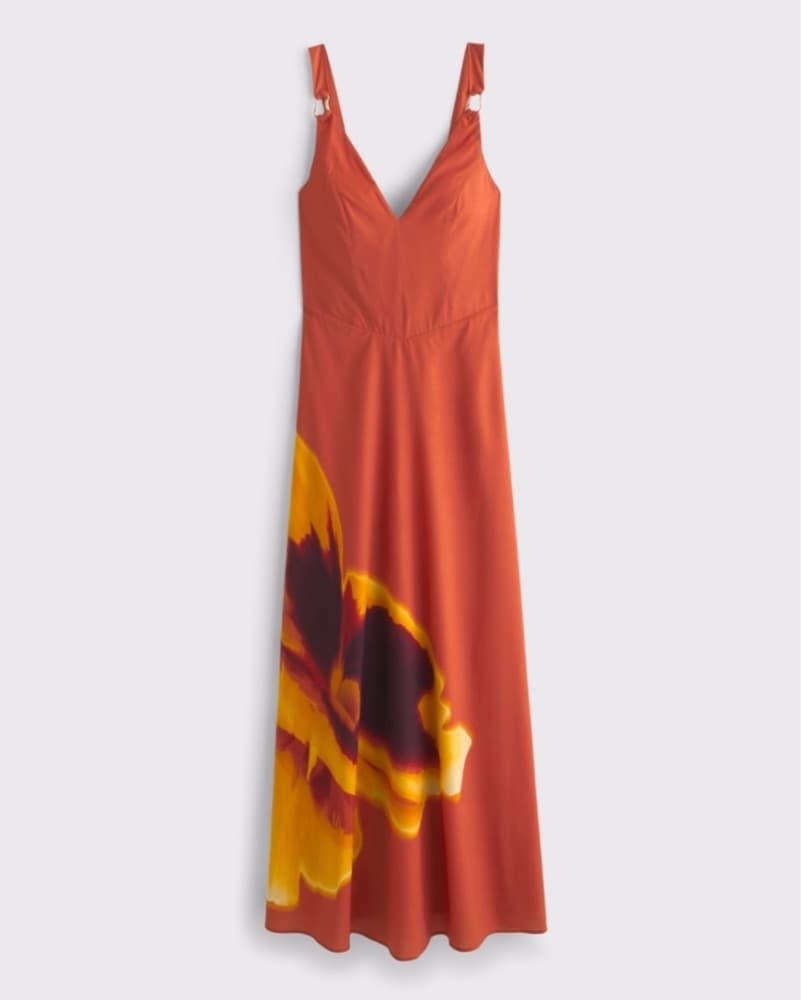 A&F Dipped-Waist Hardware Maxi Dress - Image 2
