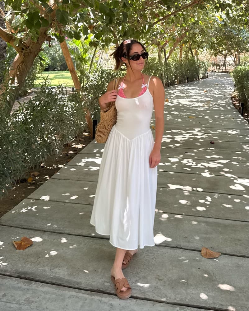 White Drop Waist Maxi Dress - Image 1