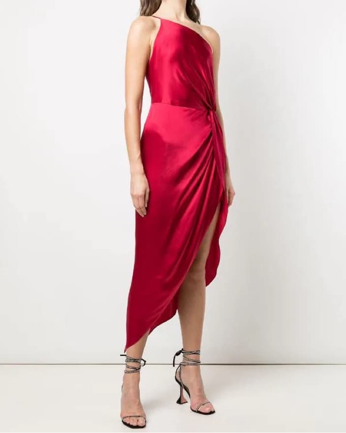 Michelle Mason Red Silk Dress - Image 2