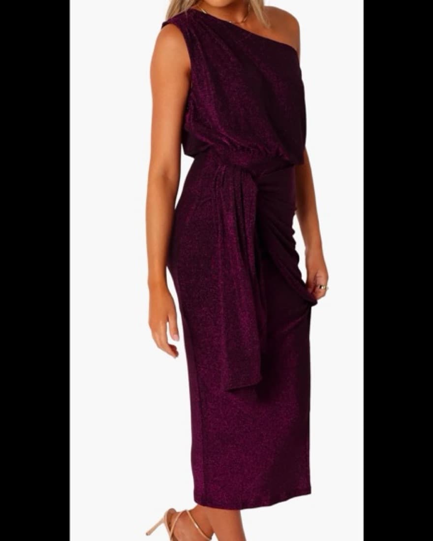 Santiago Metallic Side Tie One-Shoulder  - Image 4