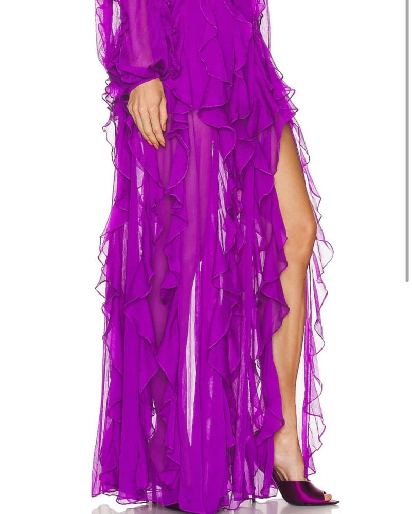 Patbo Purple Ruffle Maxi Skirt XS - Image 5
