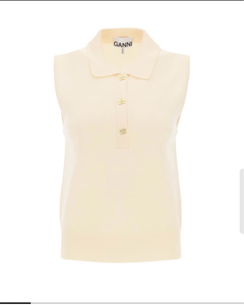GANNI Wool & Cashmere Polo Tank - Image 3