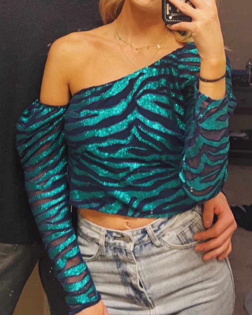for love and lemons sequin zebra top  - Image 2