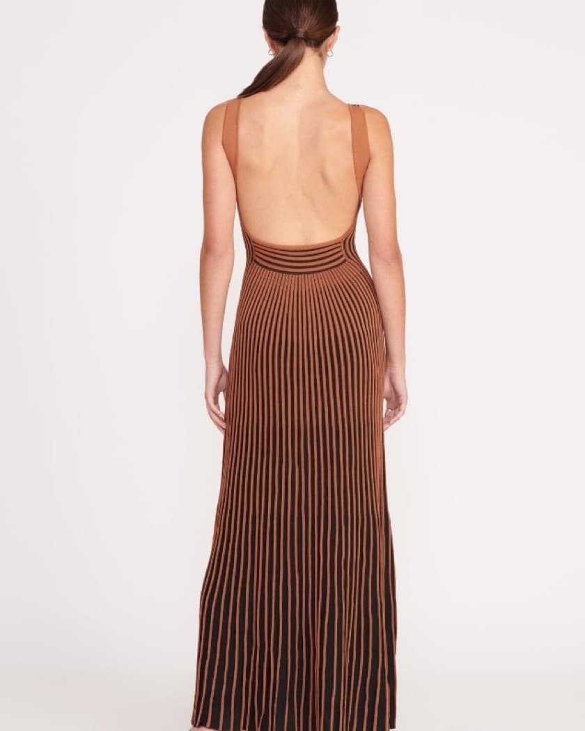 CLARETTA DRESS TAN BLACK - Image 4