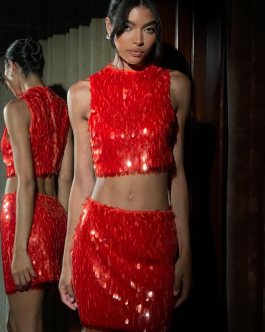 Orange Sequin Set  - Image 3