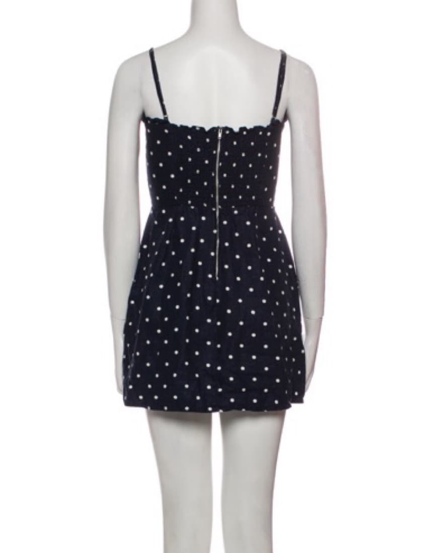 Reformation Linen Mini Polka Dot Dress - Image 3