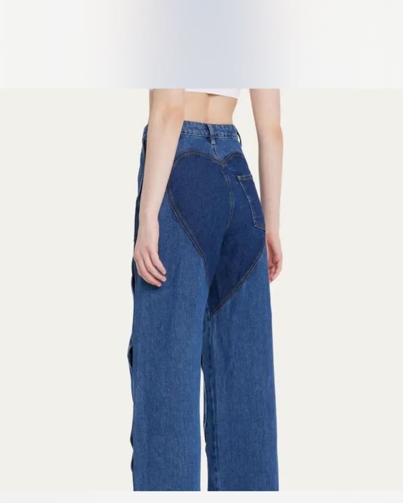 AREA Rope Cutout Wide-Leg Denim Jeans - Image 5