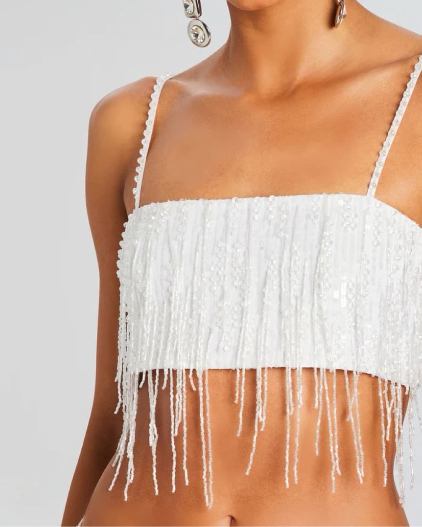 Retrofete Saylor Sequin Fringe Top - Image 1