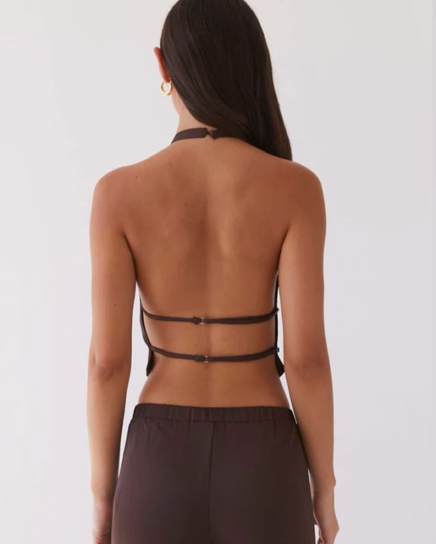 Brown Satin Two Piece Set - Image 3