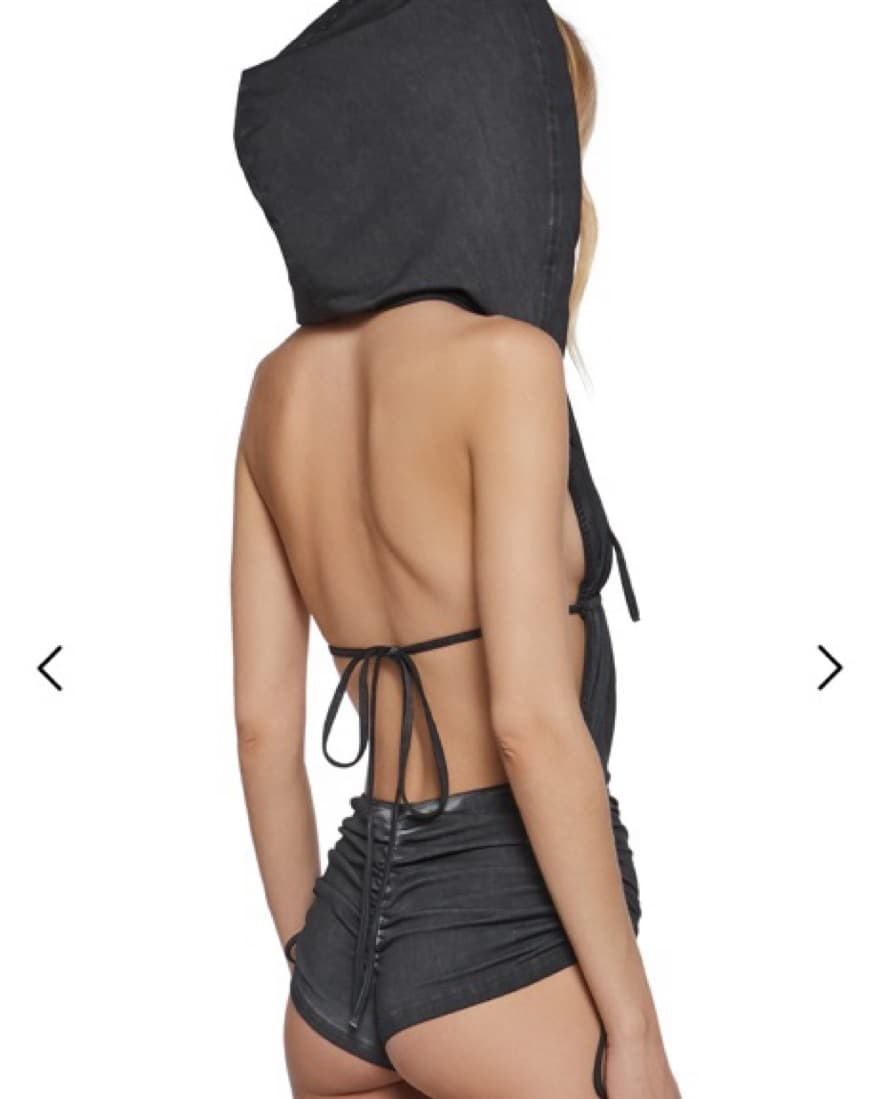 Downbeat Hooded Romper - Black  - Image 4