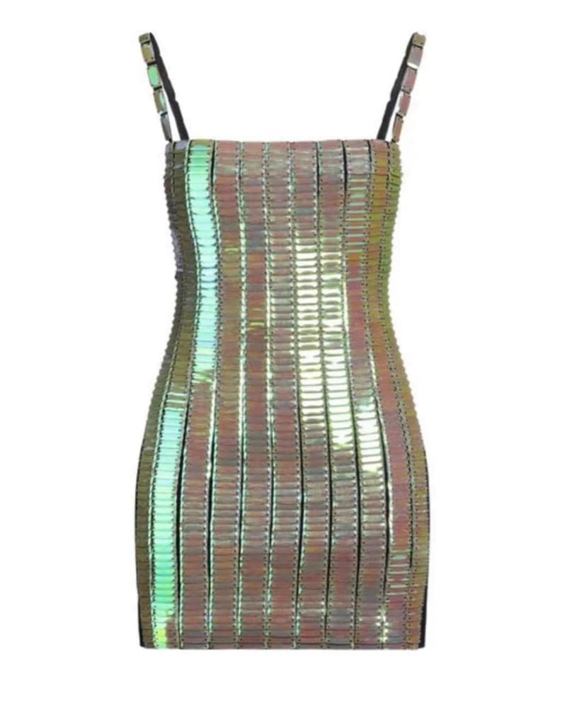 The Attico Green Sequin Mini - Image 2