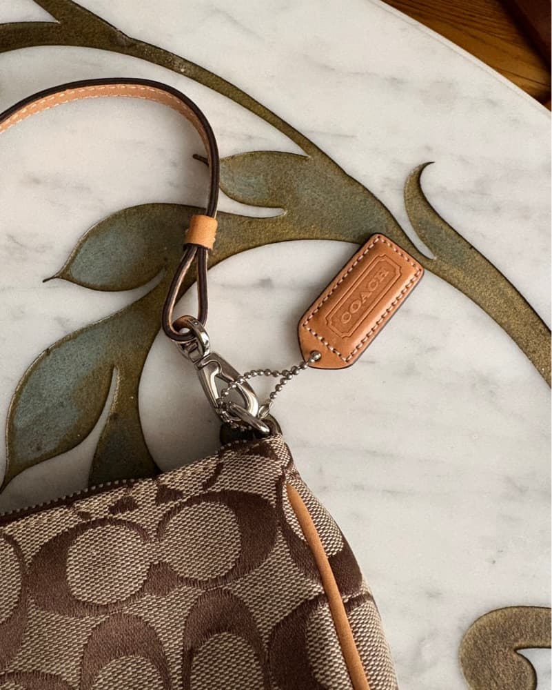 Monogram Coach Shoulder Bag Vintage Tan - Image 2