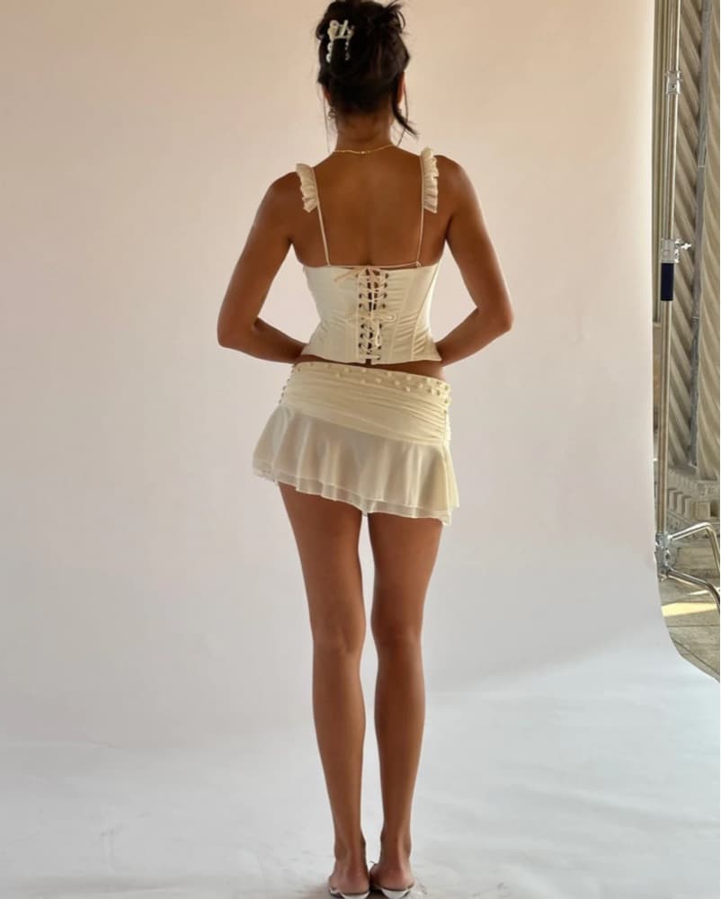 Cherie Attire Anne Floral Mini Skirt - Image 3