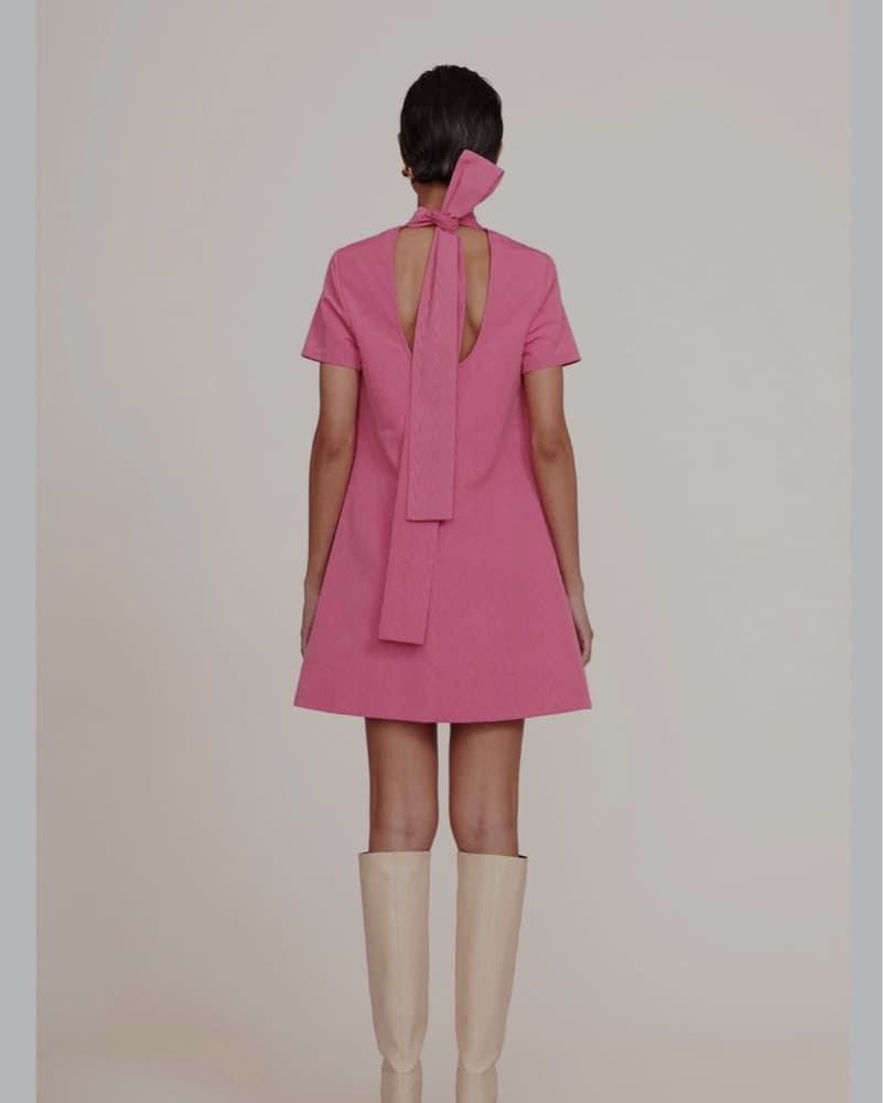 Staud Ilana mini Dress With Bow - Image 1