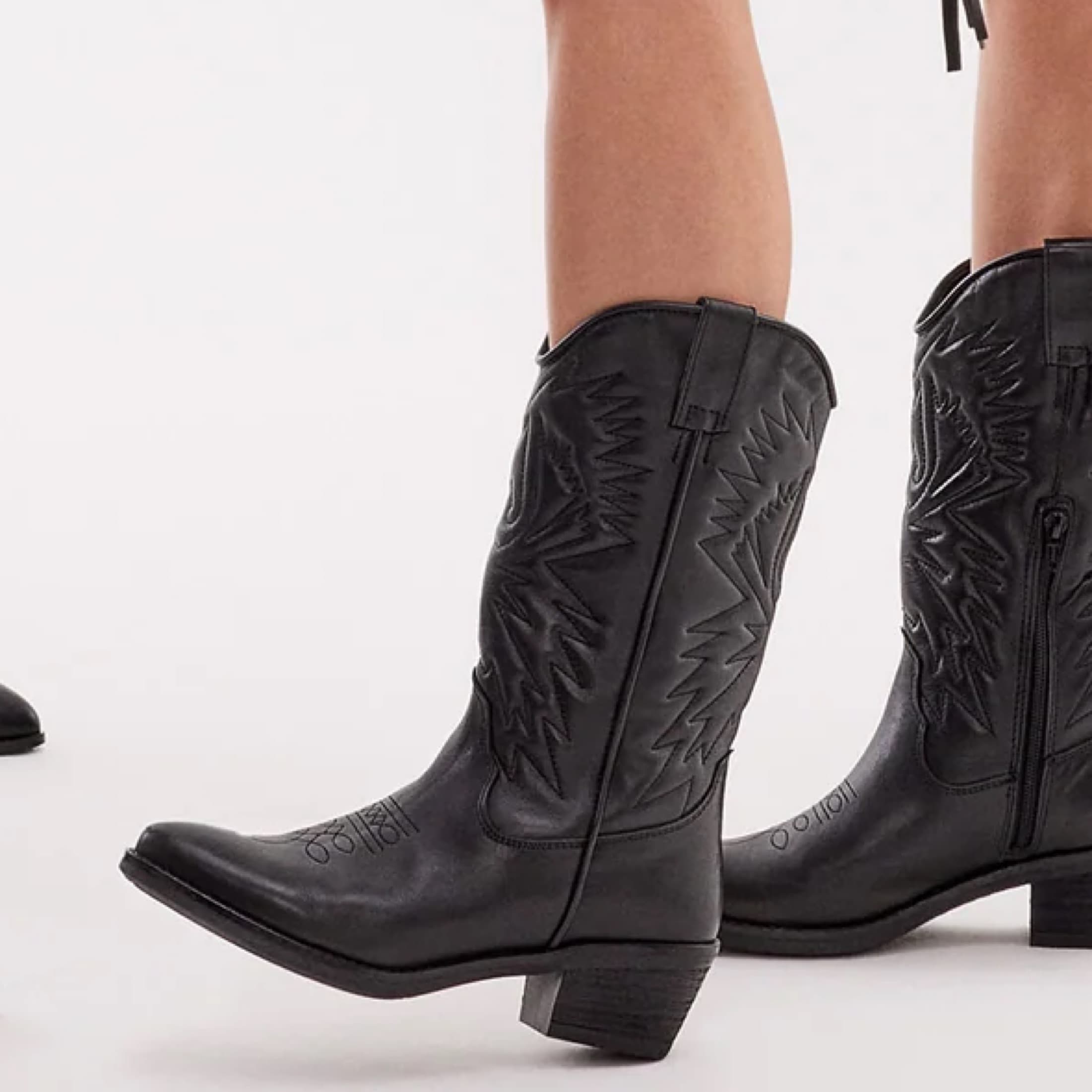 Black Cowboy Boots - Image 1