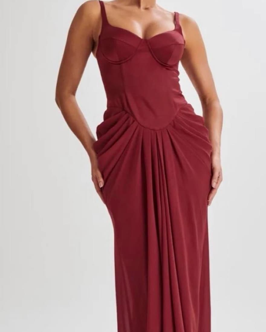 Red Wedding Guest Dress (Meshki) - Image 4