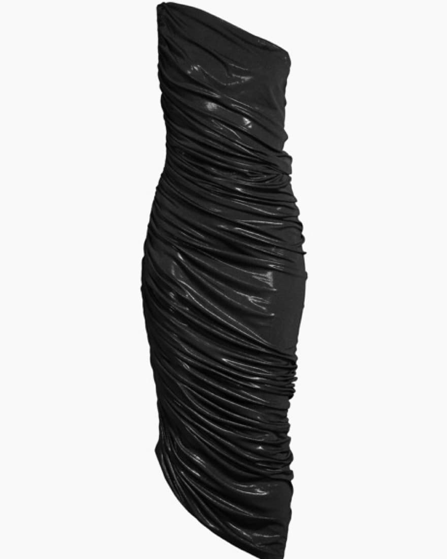 Norma Kamali Black Metallic Diana Dress - Image 2