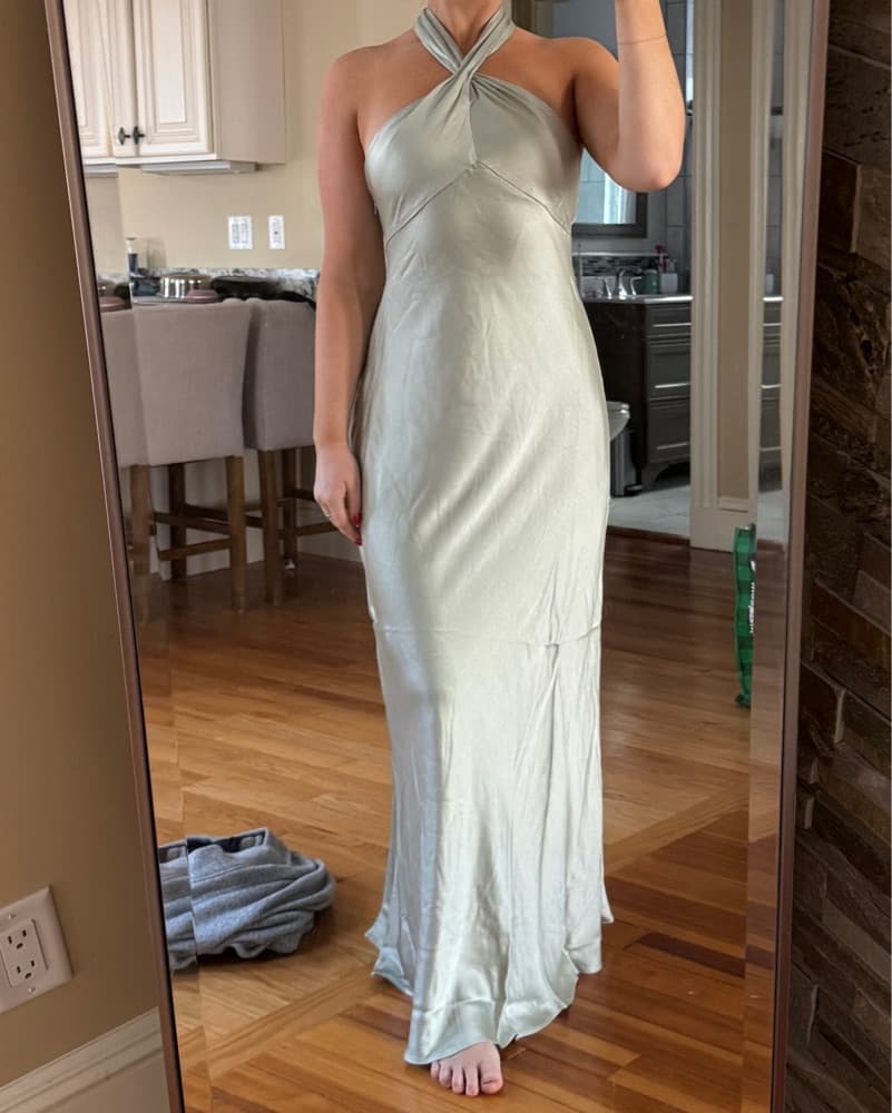 BHLDN Selma Halter Satin Maxi Dress  - Image 3