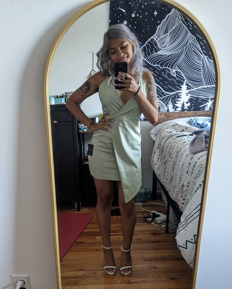 Sage Green Mini Dress  - Image 2