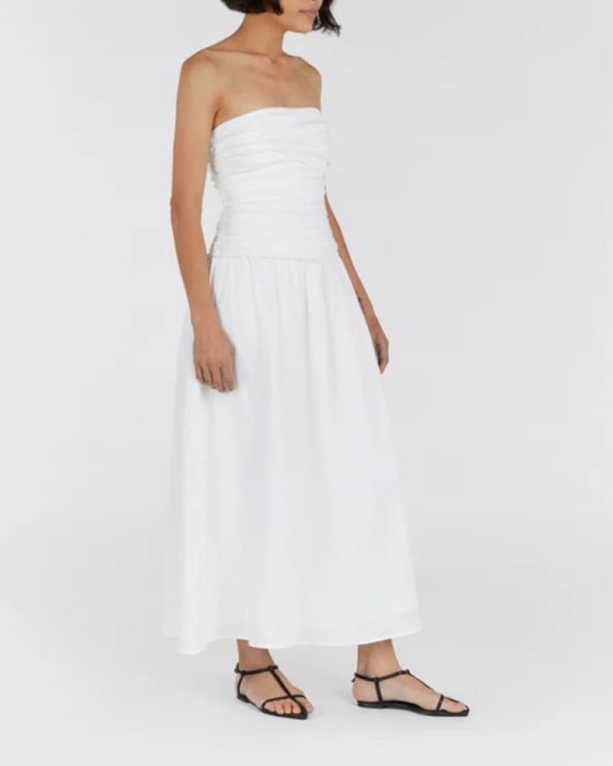 Dissh Catania White Linen Strapless Dres - Image 1