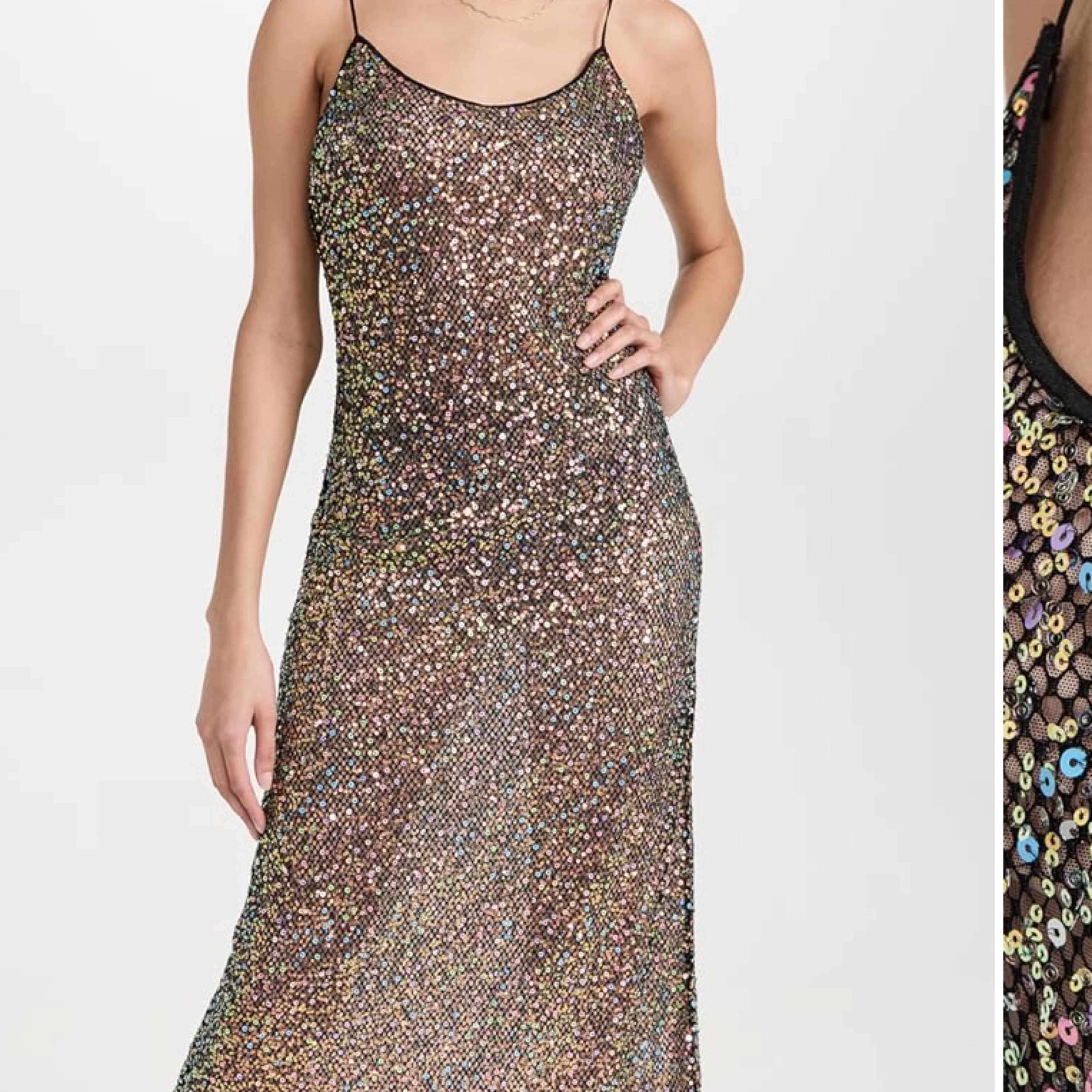 Oseree Sequin slip Dress - Image 4
