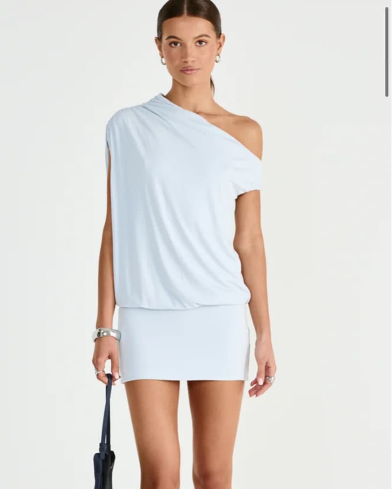 Baby Blue Asymmetrical Dress  - Image 3
