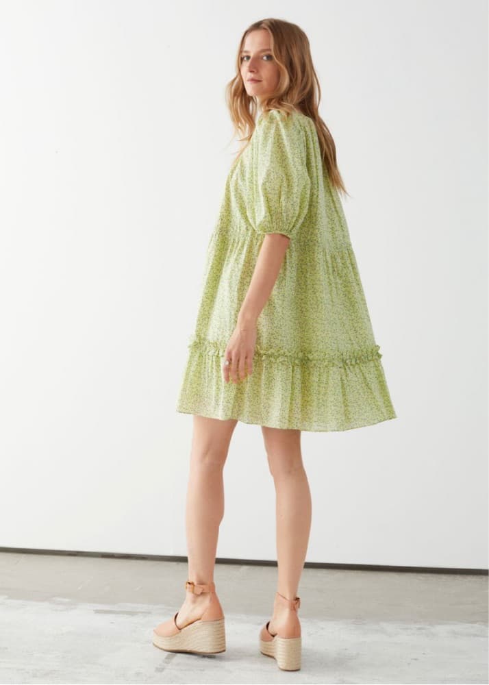 Playful Puff Sleeve Floral Dress - Image 3