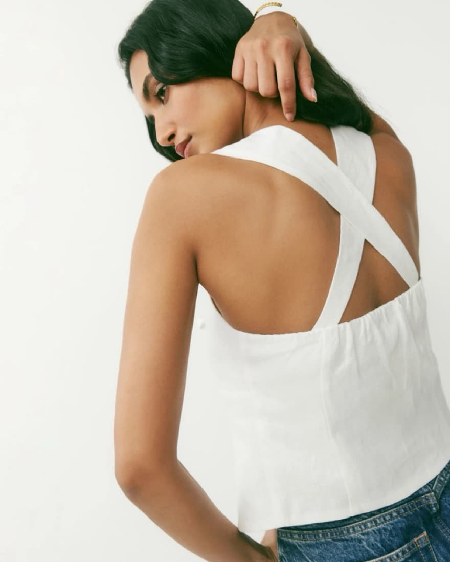 Reformation Azalea Linen Top - Image 3
