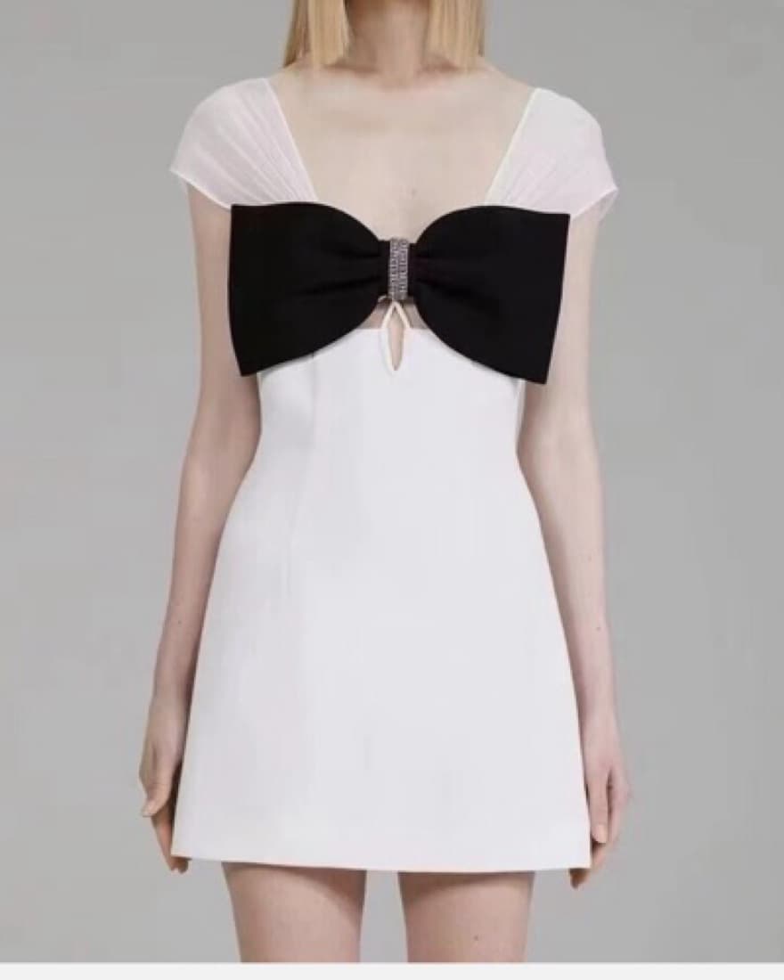 Self Portrait Bow Mini Dress - Image 2