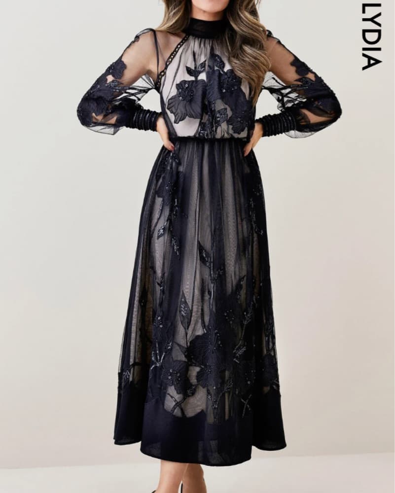 Karen Millen Floral Applique Dress - Image 1