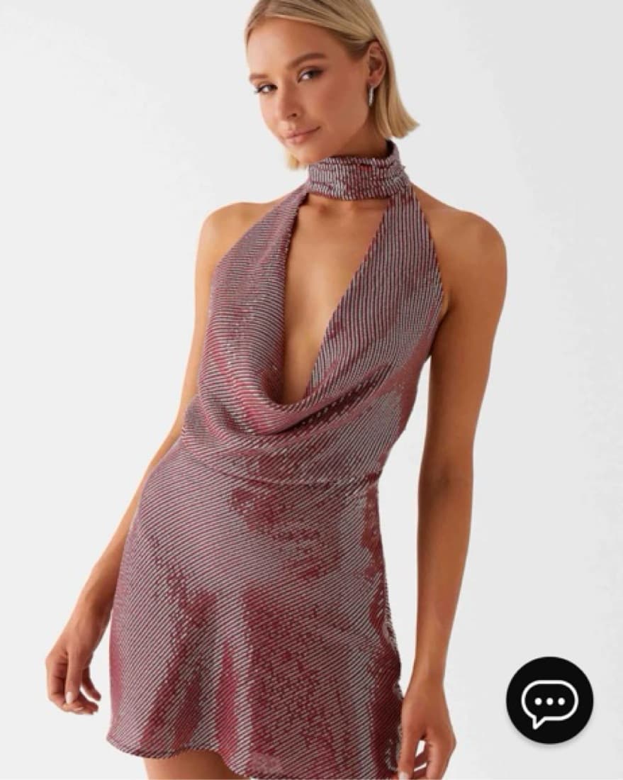 Peppermayo Sequin Cowl Neck Mini Dress - Image 3